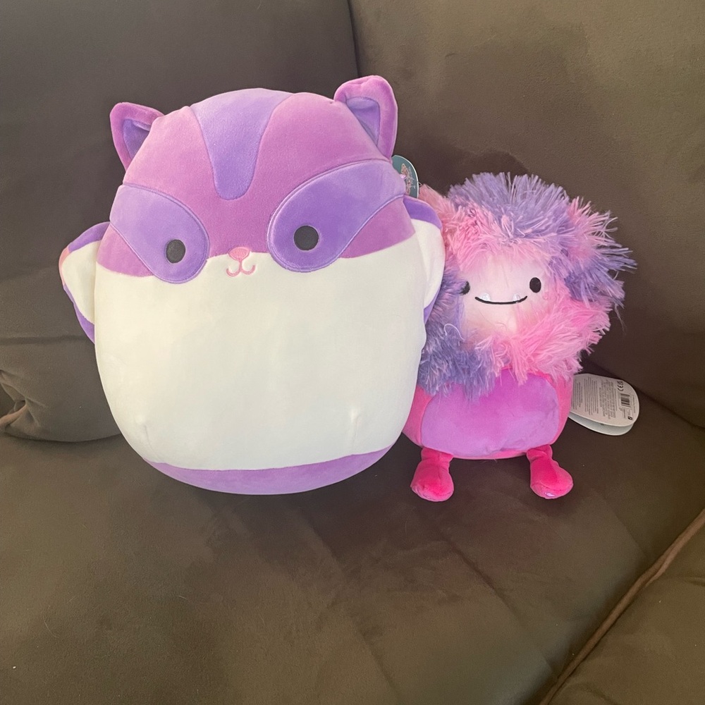 Purple and Pink Plush Toy Set